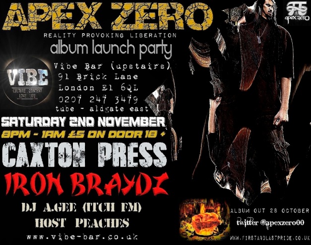 Apex Zero album launch party at The Vibe Bar London